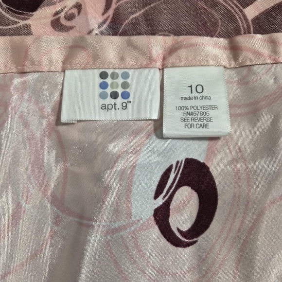 Apt.9 Mesh Satin Mulberry Muave Pink Whimsical Romantic Fairycore Skirt US 10 - Picture 6 of 7